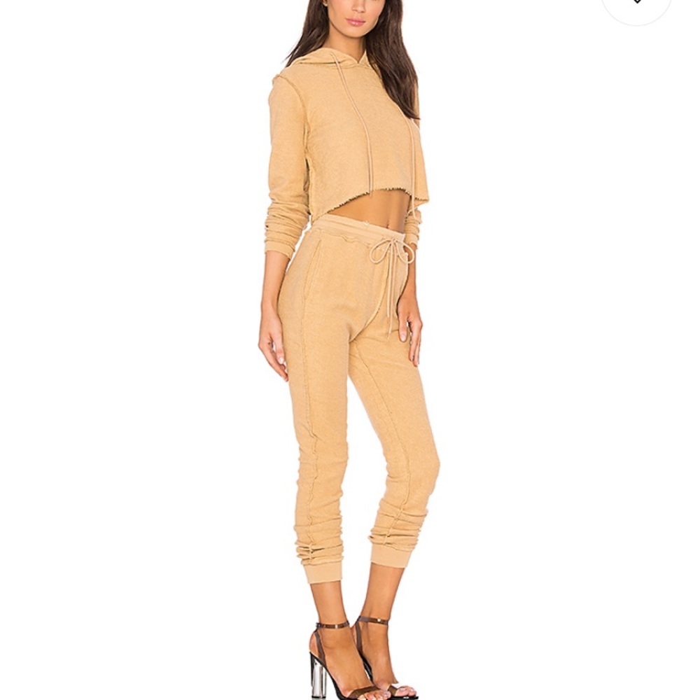 Danielle Guizio DG Sweatsuit In Camel Khaki